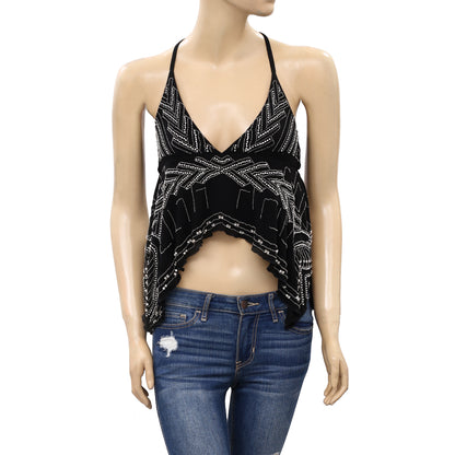 Free People Stone Embellished Cami Cropped Top