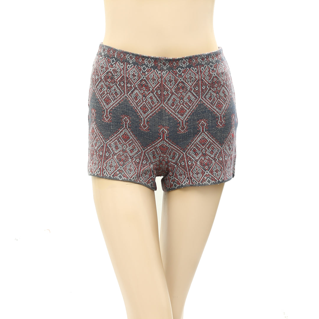 Ecote Urban Outfitters Jacquard Embroidered Mini Shorts