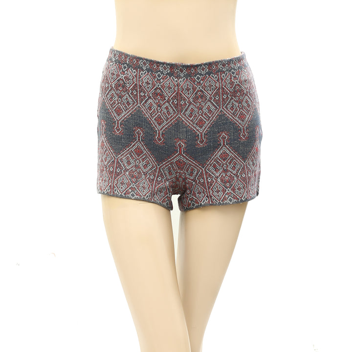 Ecote Urban Outfitters Jacquard Embroidered Mini Shorts