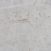 New Ulla Johnson Embroidered Crochet Lace Peplum White Blouse Top XS