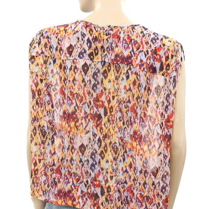 IRO Oroya Printed Cropped Blouse Top