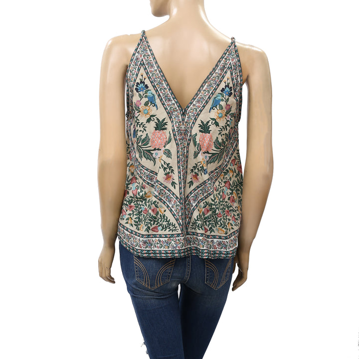 Farm Rio Anthropologie Romantic Nature Tank Blouse Top