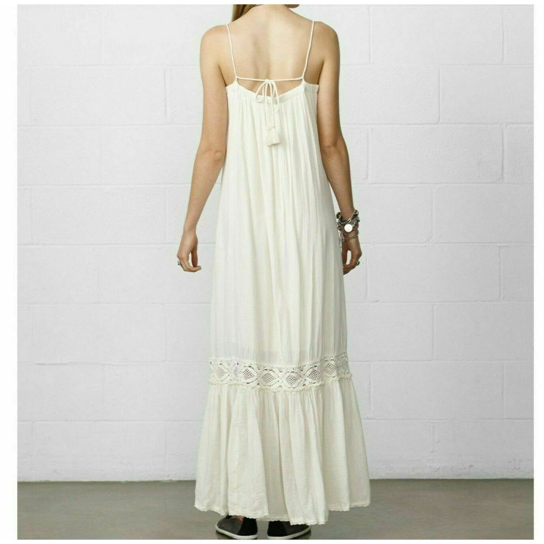 Denim & Supply Ralph Lauren Embroidered Ivory Maxi Dress