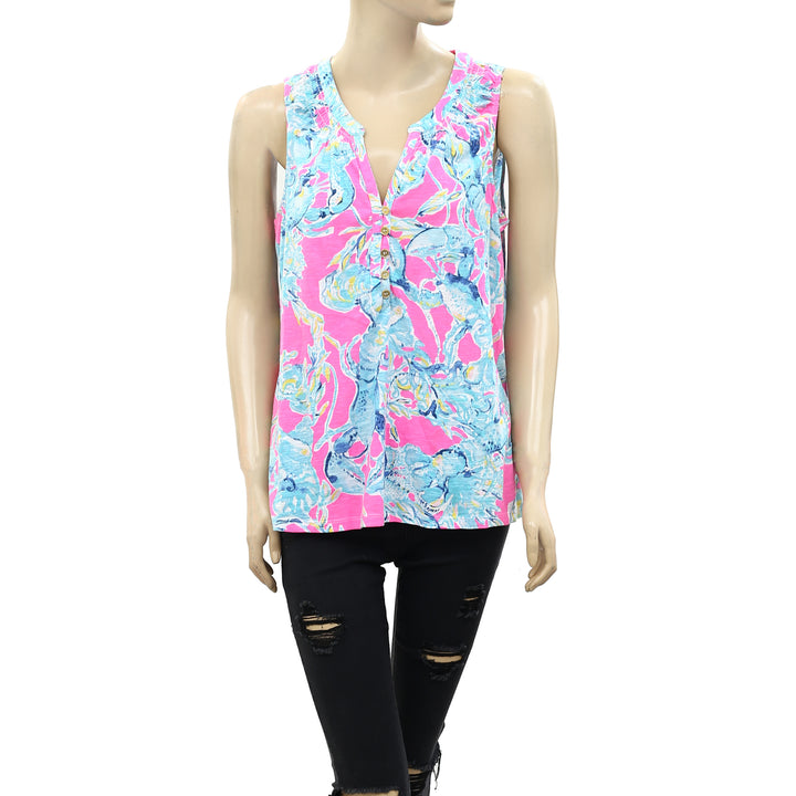 Lilly Pulitzer Essie Lobsters Tank Blouse Top