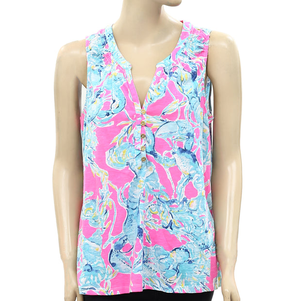 Lilly Pulitzer Essie Lobsters Tank Blouse Top