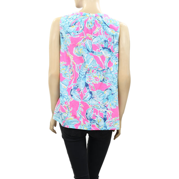 Lilly Pulitzer Essie Lobsters Tank Blouse Top