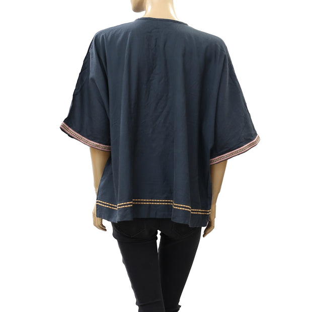 Zara Women Embroidered Tunic Top M