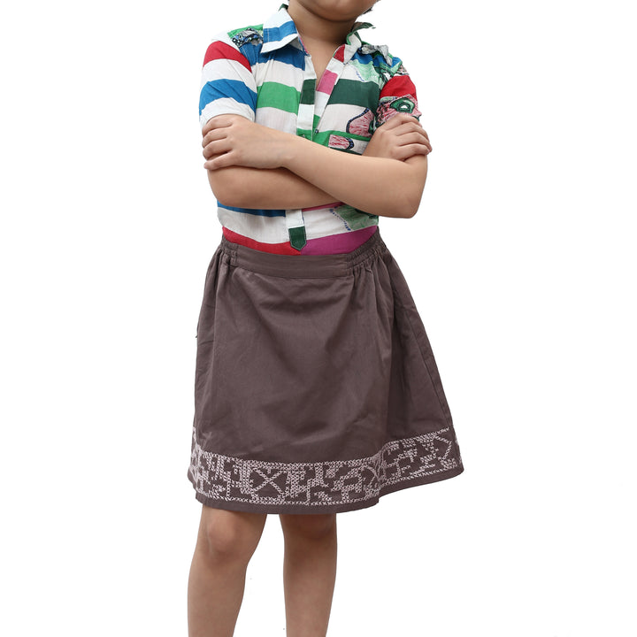 Antik Batik Kids Girls Embroidered Mini Skirt