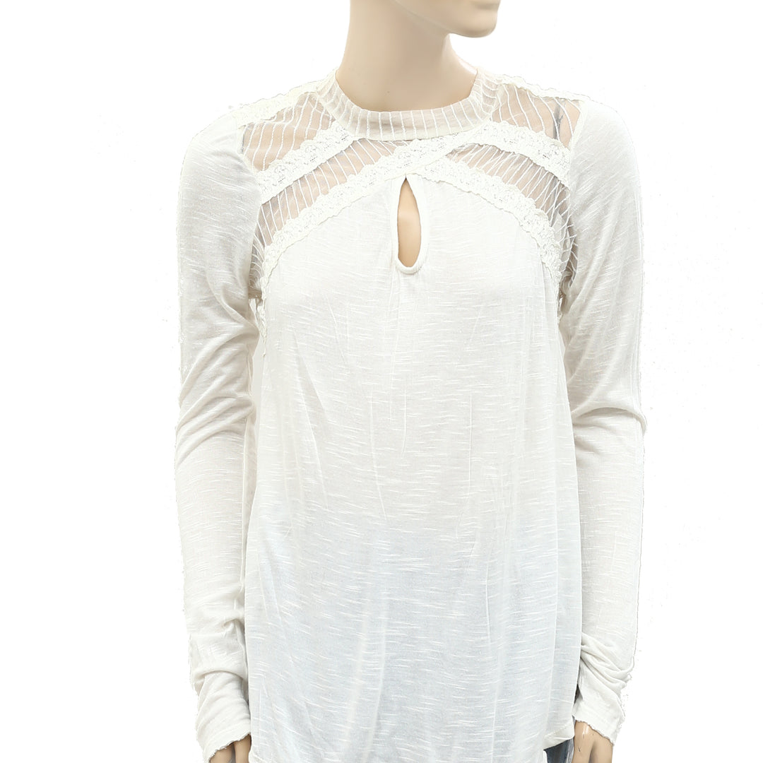 Free People New Romantics Ruby Jane Tee Ivory Tunic Top