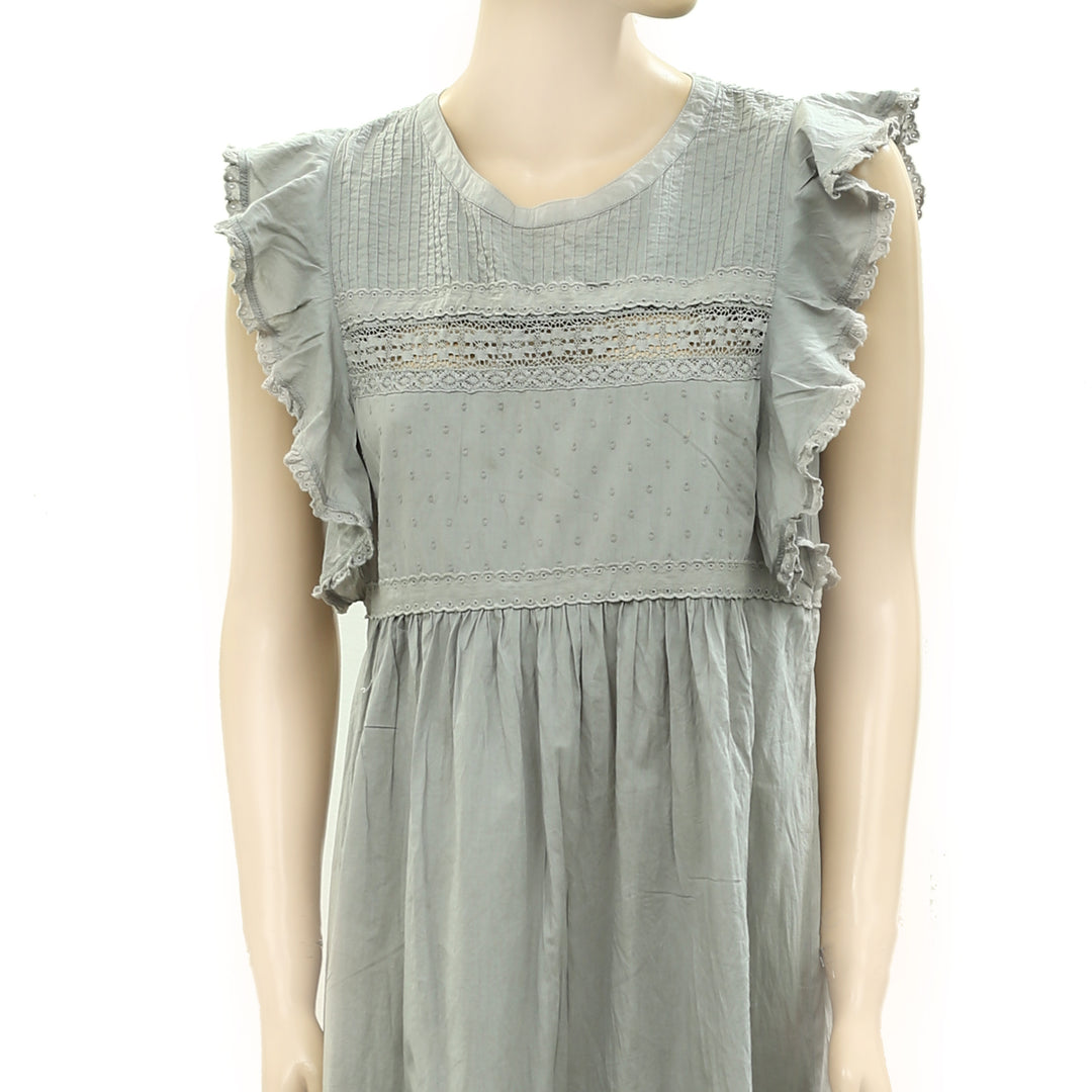 Odd Molly Anthropologie Swiss Dot Embroidered Mini Dress