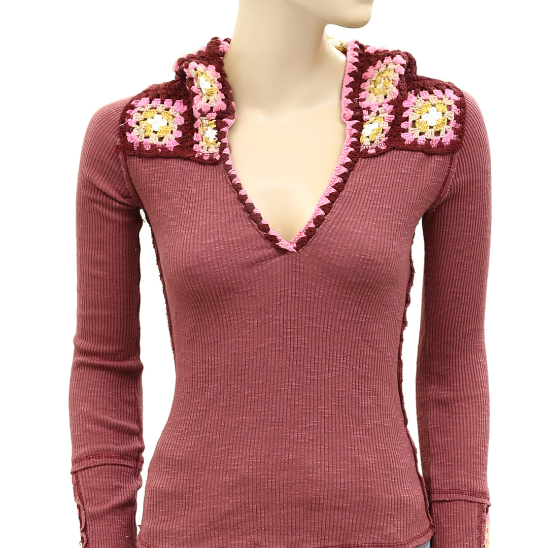 Free People Roswell Cuff Blouse Top