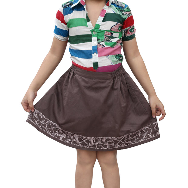 Antik Batik Kids Girls Embroidered Mini Skirt