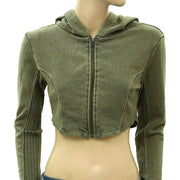 Out From Under UO Aubrey Cropped Zip-Front Sweatshirt Top