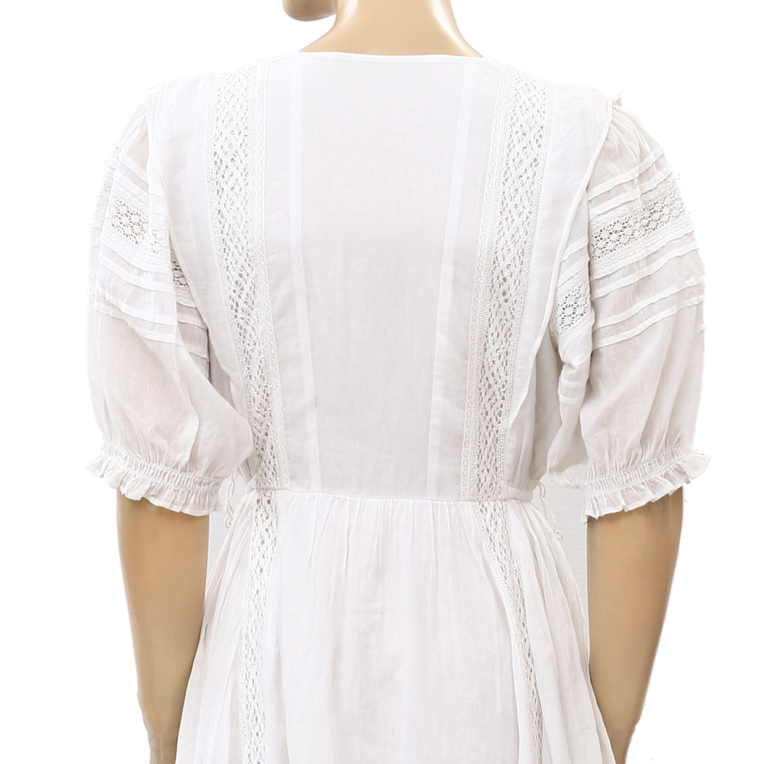 knee length dresses for ladies Melaine Lace Trim Mini Dress