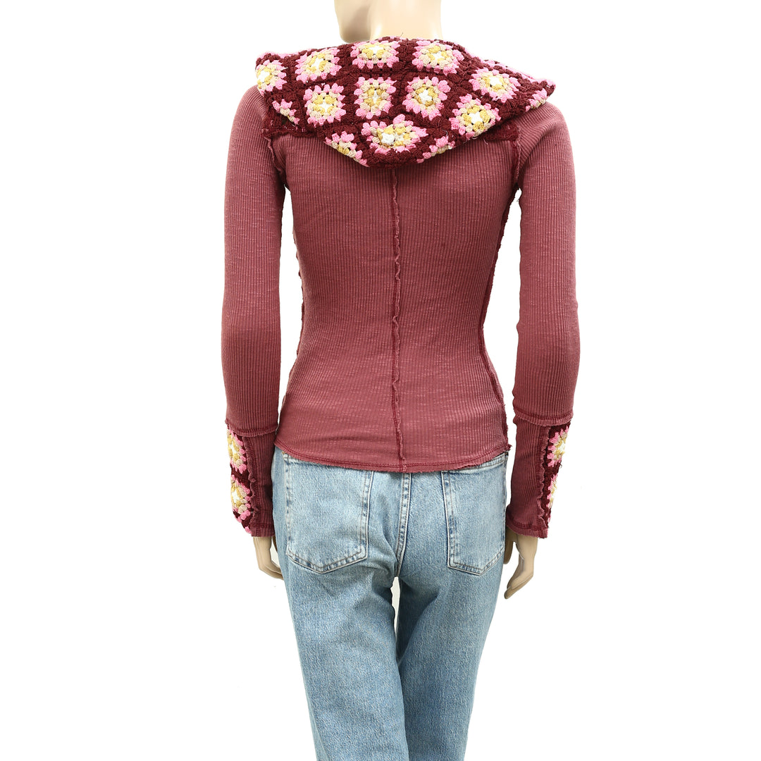 Free People Roswell Cuff Blouse Top