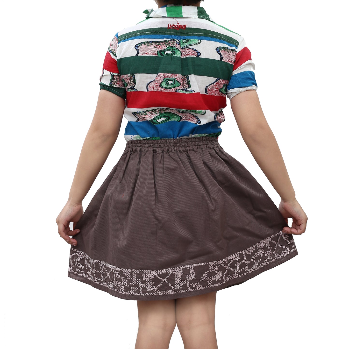 Antik Batik Kids Girls Embroidered Mini Skirt