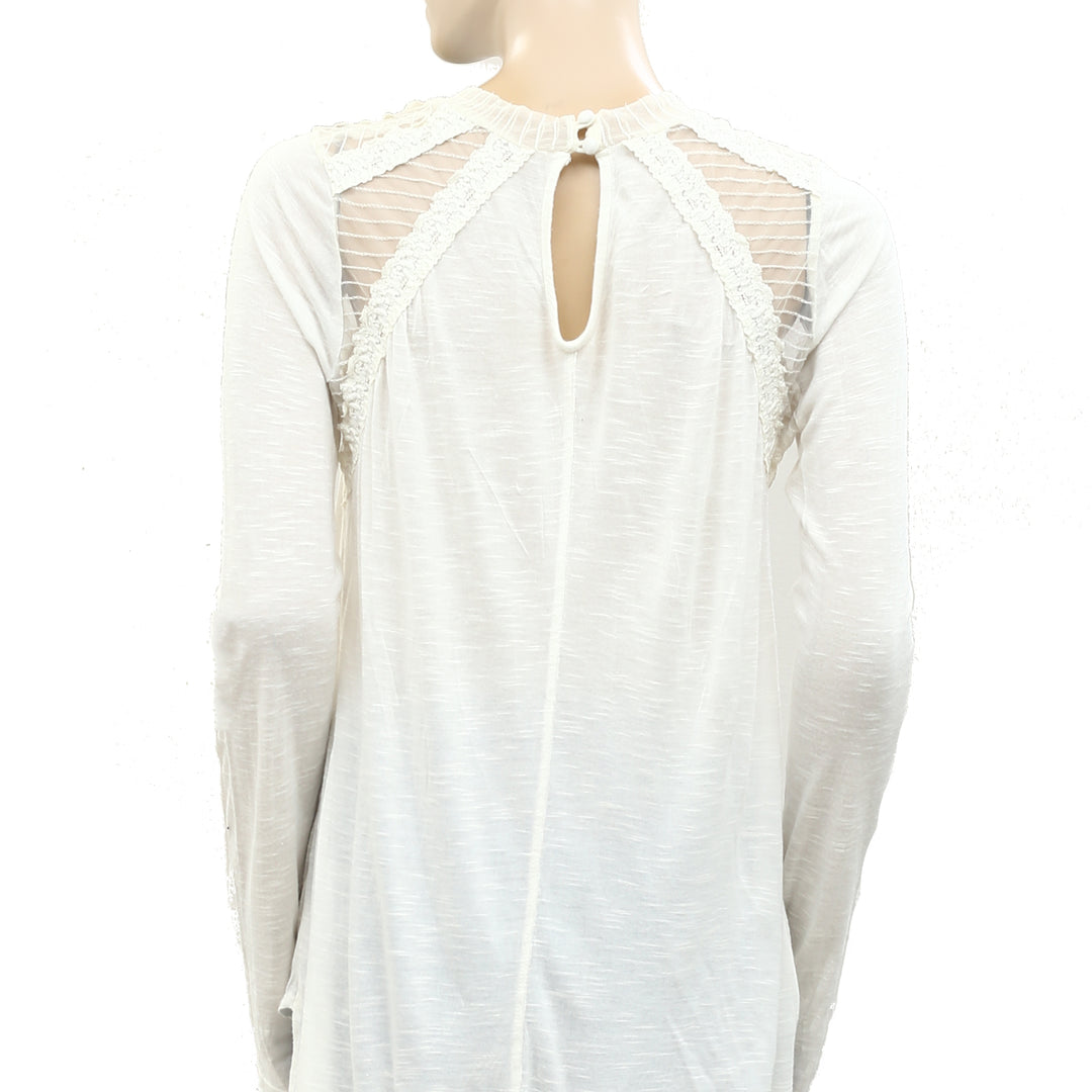 Free People New Romantics Ruby Jane Tee Ivory Tunic Top