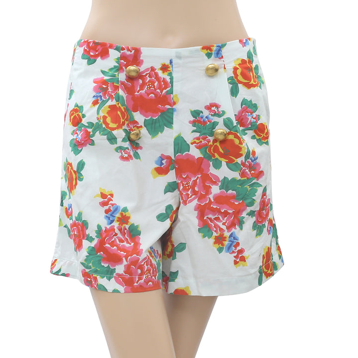 Rhode Resort Reese Floral Printed Cotton Voile Shorts