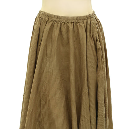 Ewa I Walla Lagenlook Striped Brown Midi Skirt