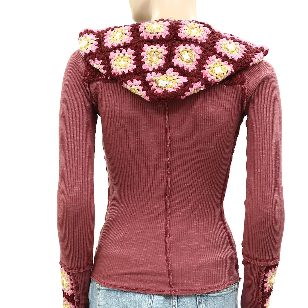 Free People Roswell Cuff Blouse Top