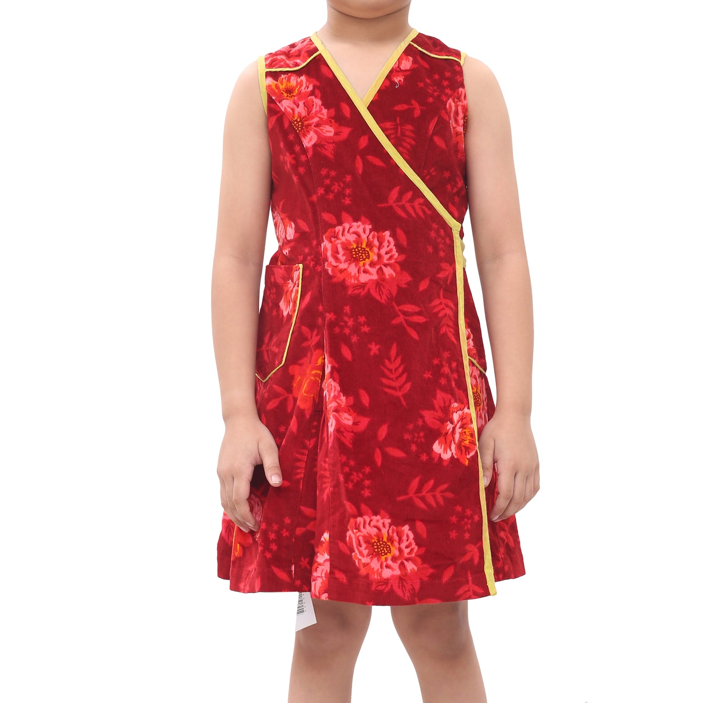 Bonpoint Kids Girls Velvet Red Wrap Dress