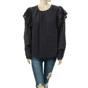 Happyxnature Kate Hudson Eyelet Embroidered Blouse Top