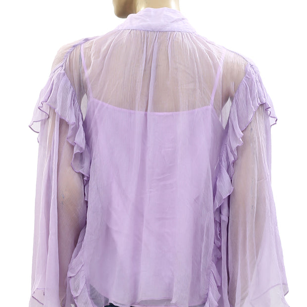 HappyXNature Kate Hudson Ruffle Shirt Blouse Top