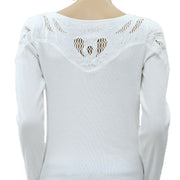Free People With Love Lace Detail Embroidered Top