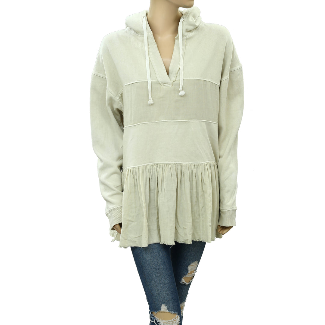 Free People Sail Away Tunic Hoodie Sweatshirt Top XS