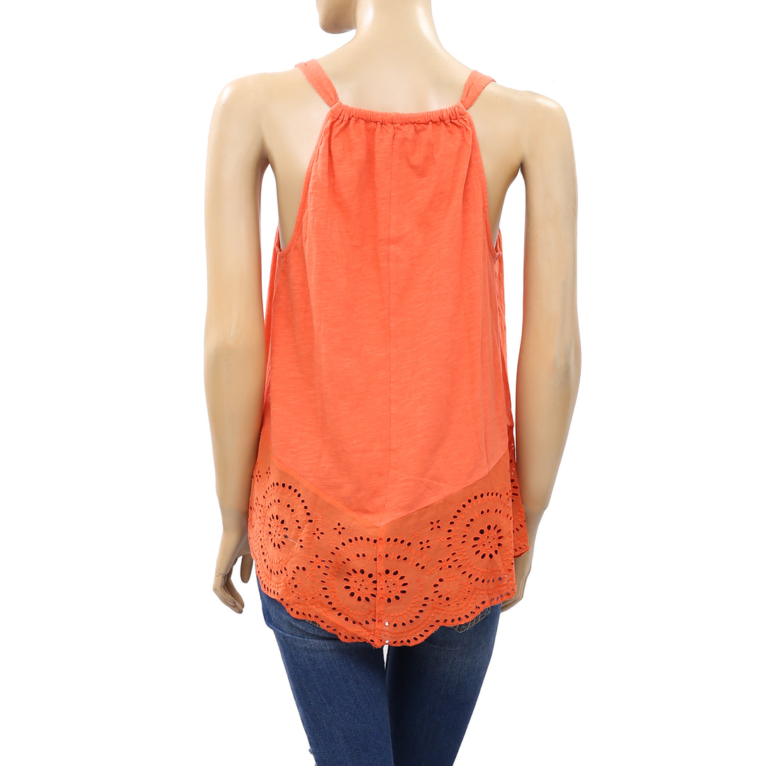 Meadow Rue Anthropologie Knotted Eyelet Blouse Top