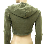 Out From Under UO Aubrey Cropped Zip-Front Sweatshirt Top