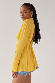 Urban Outfitters UO Lenna Open-Back Babydoll Tunic Top