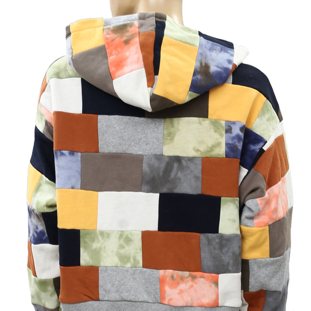 Urban Outfitters UO Coleman Patchwork Hoodie Sweatshirt Top