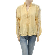 Odd Molly Anthropologie Floral Crochet Lace Blouse Top