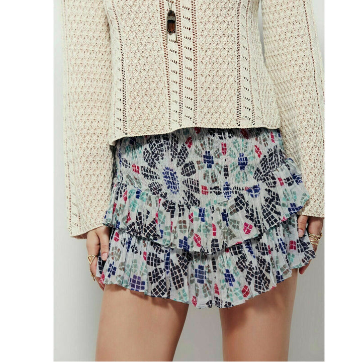 Free People FP One Pepita Printed Skort Shorts