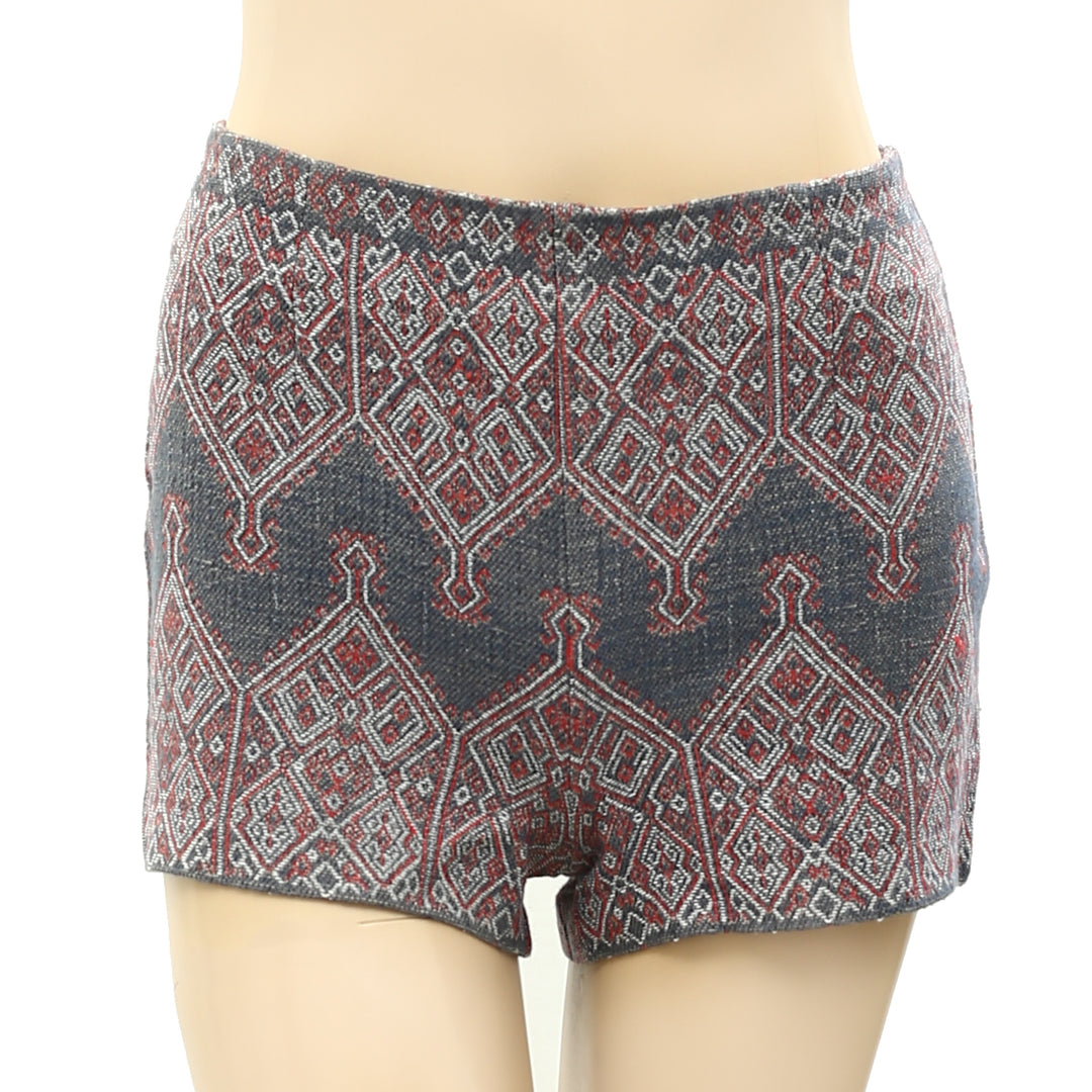 Ecote Urban Outfitters Jacquard Embroidered Mini Shorts