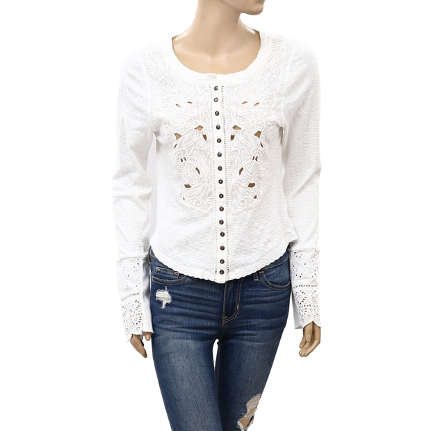 Free People Sidelines Buttondown Blouse Top