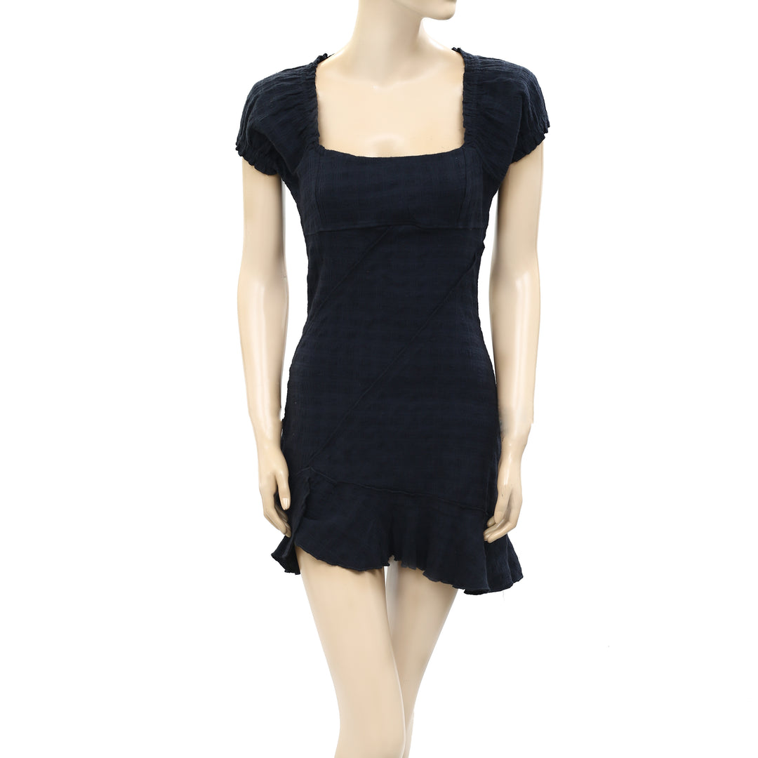 free people elle mini dress Free People Elle Cute Romantic Ruffles Asymmetrical Mini Dress L In Cork