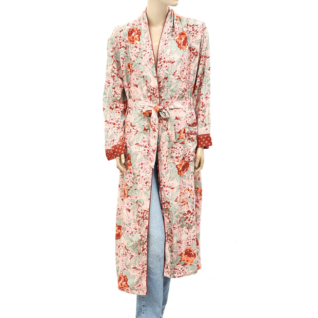 Laura Ashley Floral Printed Coverup Robe Duster Maxi Top