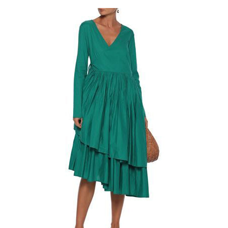 Merlette Andaman Asymmetrical Wrap Midi Dress