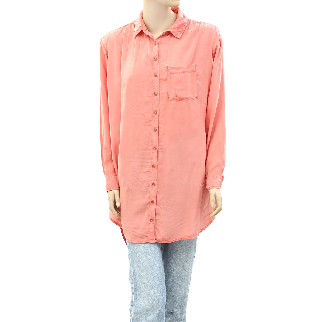 Pilcro And The Letterpress Anthropologie Sleek Buttondown Tunic Top XS