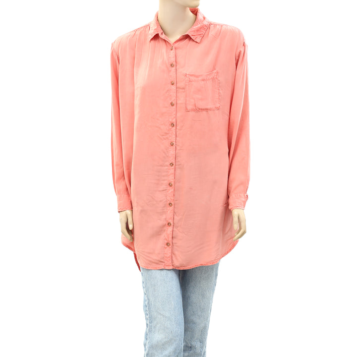 Pilcro And The Letterpress Anthropologie Sleek Buttondown Tunic Top XS