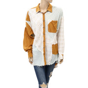 BDG Urban Outfitters Marco Spliced Button-Down Shirt Top