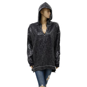 Anthropologie Gracie Sequined Tunic Hoodie Top