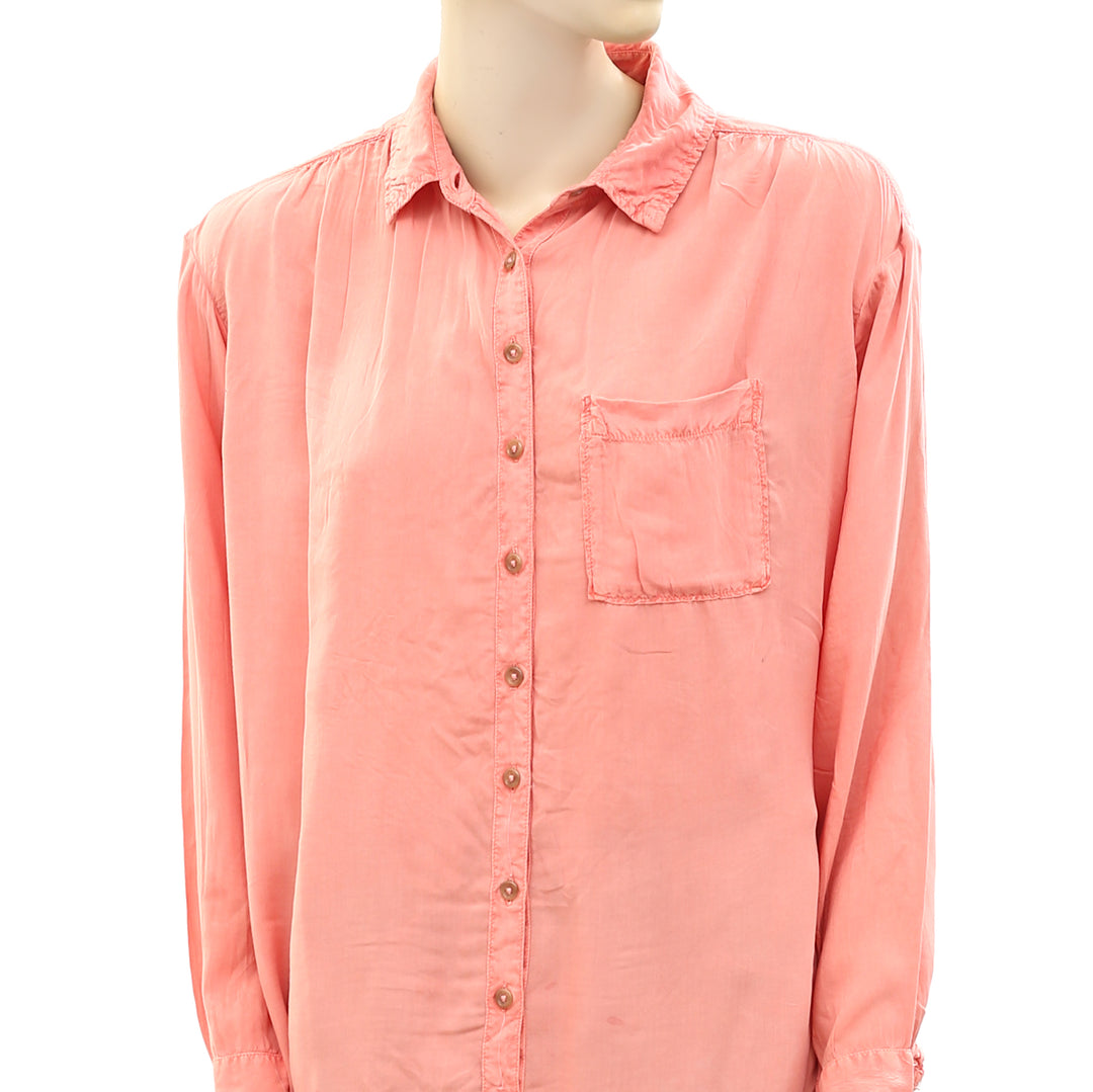 Pilcro And The Letterpress Anthropologie Sleek Buttondown Tunic Top XS