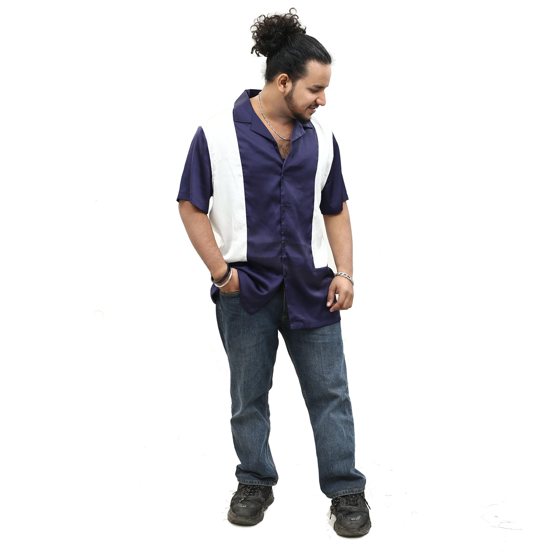 ASOS DESIGN Men's Satin Contrast Panels Shirt