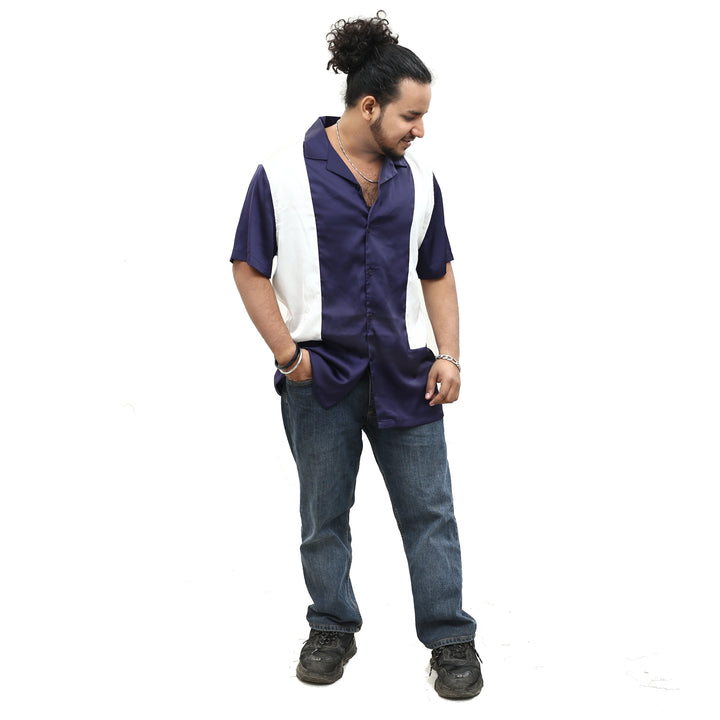 ASOS DESIGN Men's Satin Contrast Panels Shirt