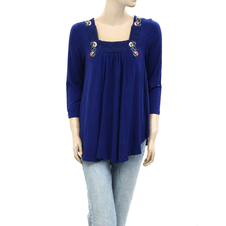 Caite Anthropologie Chelsea Embroidered Tunic Top