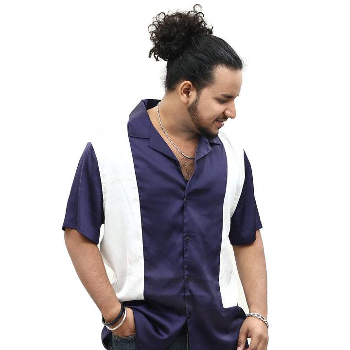 ASOS DESIGN Men's Satin Contrast Panels Shirt