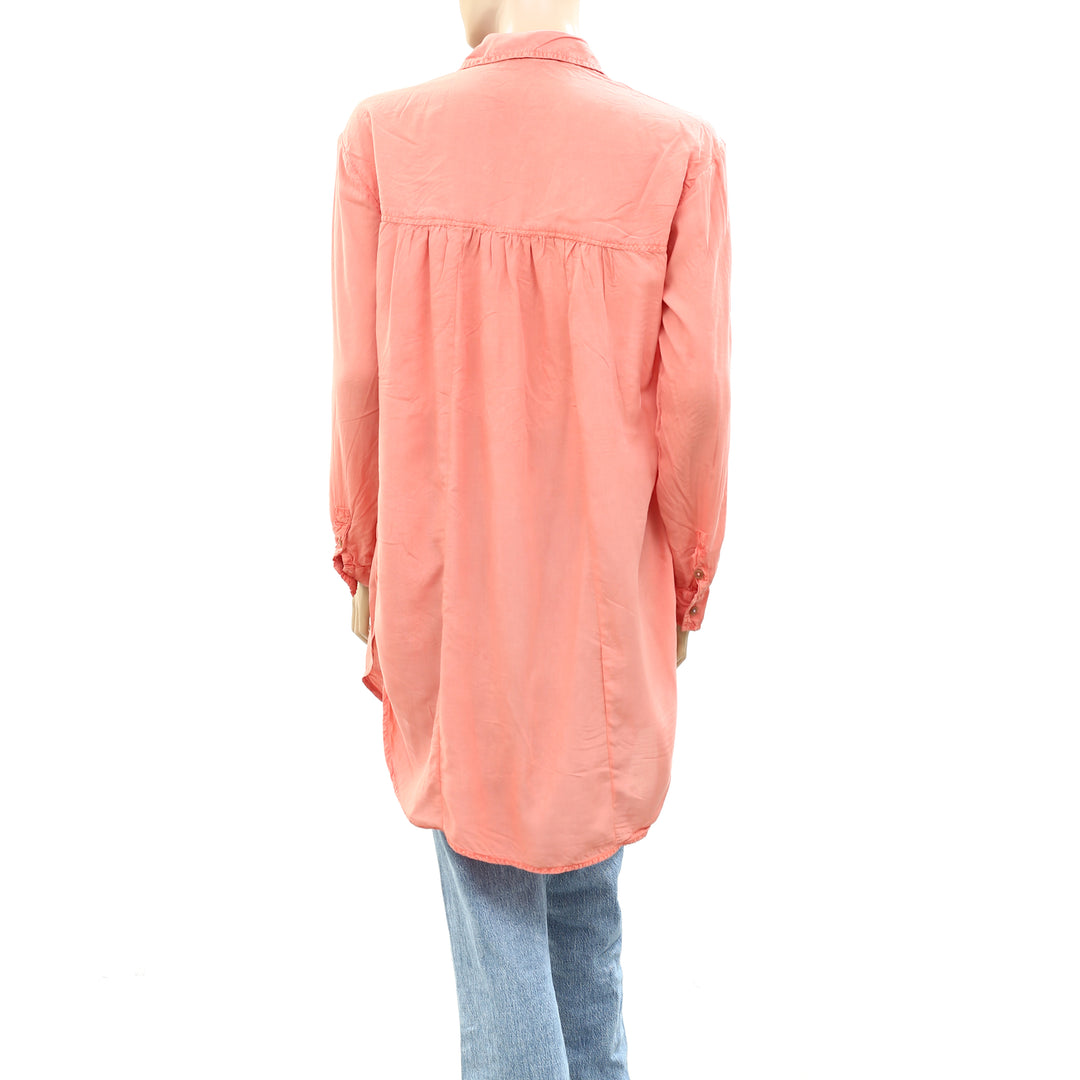 Pilcro And The Letterpress Anthropologie Sleek Buttondown Tunic Top XS